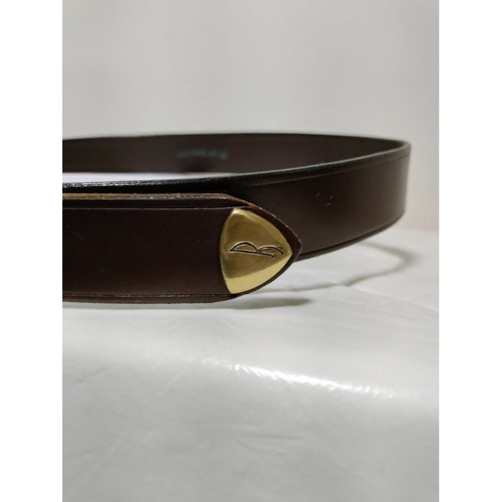 Riders Mens Leather Gold Tone Buckle Adjustable Belt Brown One Size - Picture 7 of 15